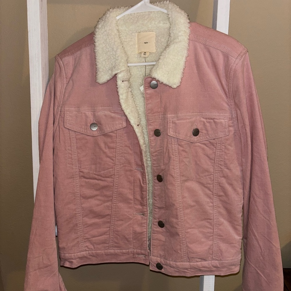 Francesca's Blush Sherpa-Lined Jacket - Women’s Medium